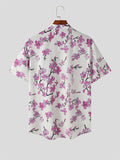 Ceekoo Mens Fashion Floral Print Short Sleeve Shirt