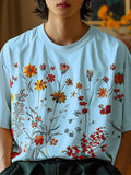 Ceekoo Mens Floral Print Crew Neck T-Shirt