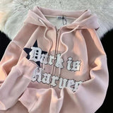 Ceekoo  -   90s Streetwear New Kawaii Zip Up Hoodie Women Y2K Oversized Harajuku Star Patchwork Sweatshirt Man Anime Hoodie Jacket Coat Streetwear