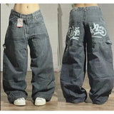 Ceekoo  -   90s Streetwear American New Printed Washed Baggy Jeans Men Y2K Street Fashion Vintage Harajuku Casual Gothic High Waist Wide Leg Pants Trousers