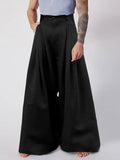 Ceekoo Mens Pleated High Waisted Wide-leg Pants