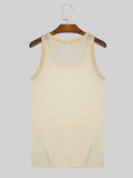 Ceekoo Mens Mesh See Through Split Hem Tank