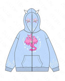 Ceekoo  -   y2k Woman hoodies halloween Pullover Sweatshirts Anime Full zip-up Streewear Oversized hoodie kpop goth long sleeves tops traf