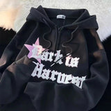 Ceekoo  -   90s Streetwear New Kawaii Zip Up Hoodie Women Y2K Oversized Harajuku Star Patchwork Sweatshirt Man Anime Hoodie Jacket Coat Streetwear