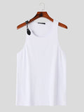 Ceekoo Mens Simple Metal Button Round Neck Tank