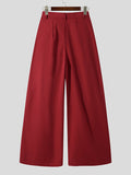 Ceekoo Mens Pleated High Waisted Wide-leg Pants