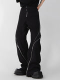 Ceekoo Mens Zip Design Bootcut Pants