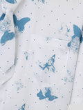 Ceekoo Mens Butterfly Print Short Sleeve Shirt