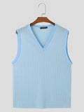 Ceekoo Mens Striped V-Neck Sheer Sleeveless Tank