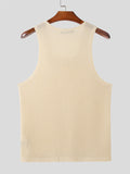 Ceekoo Mens Textured Hollow Square Neck Sleeveless Tank