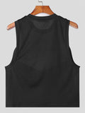 Ceekoo Mens Mesh patchwork Crew Neck Sleeveless Tank