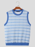 Ceekoo Mens Striped Crew Neck Sleeveless Tank