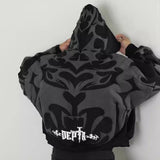 Ceekoo  -  Y2K Dark Men's and Women's Gothic Printed Zipper Hoodie New Autumn and Winter Warm 1017