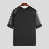 Ceekoo Mens See Through Mesh Short Sleeve Slim Fit T-Shirts