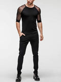 Ceekoo Mens See Through Mesh Short Sleeve Slim Fit T-Shirts