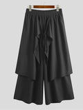 Ceekoo Men's Irregular Wide Leg Pants Culottes