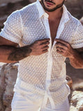 Ceekoo Men's Sexy Lace Short Sleeve Shirts