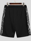 Ceekoo Mens Sexy Lace Side Hollow Patchwork Shorts